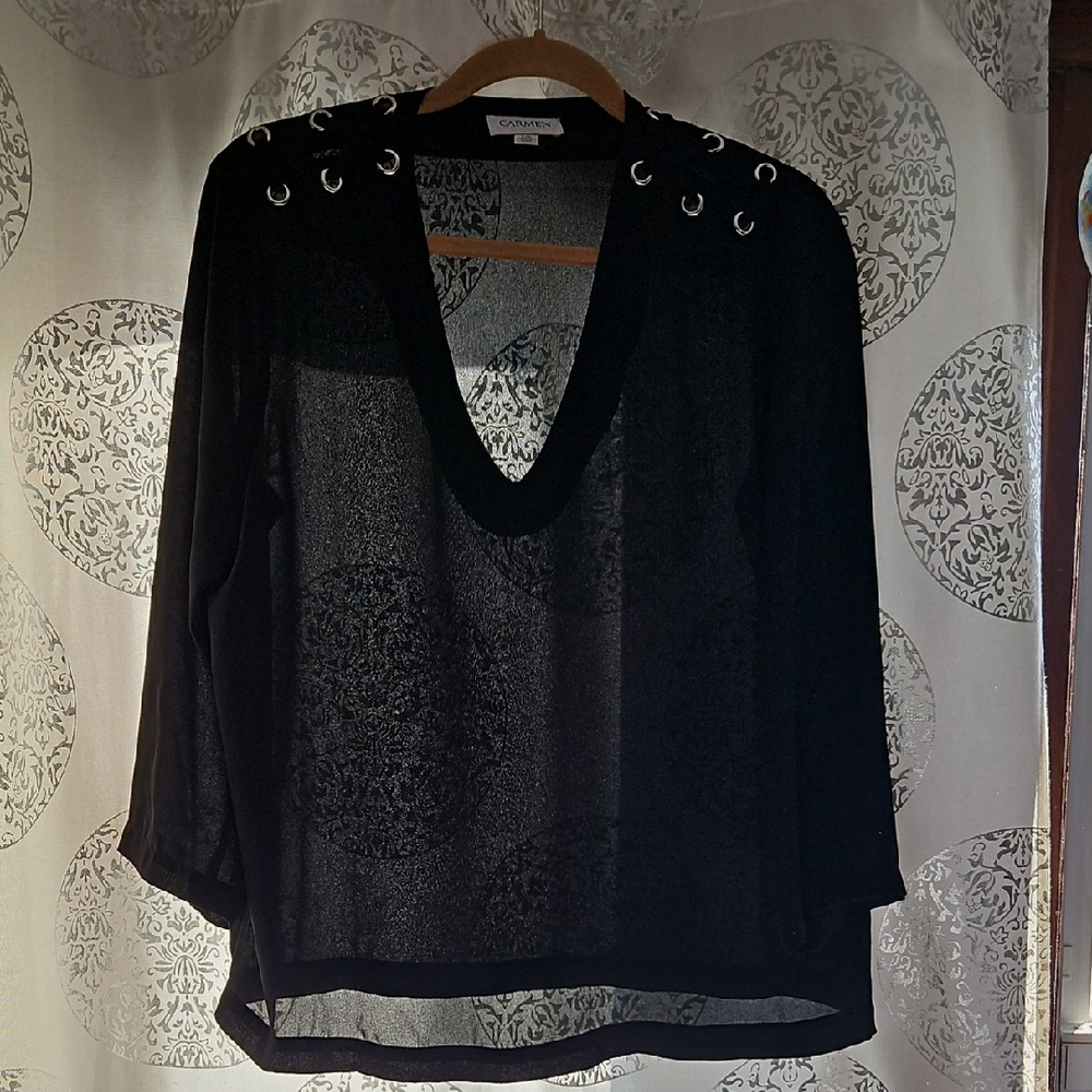Black Polyester Top  Size L.      #116